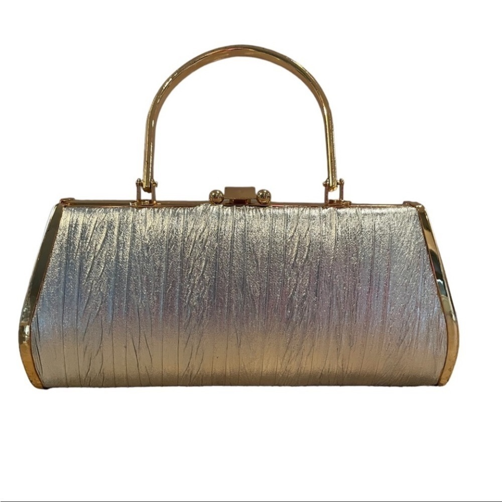 Elegant Gold Evening Clutch Handbag - Picture 2 of 7